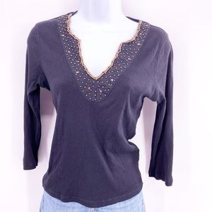 Cha Cha Vente Top W/ sequins and beads